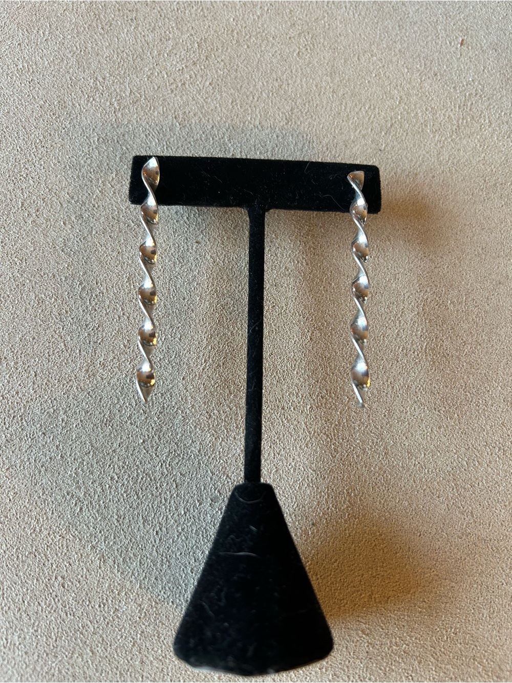 Sterling Silver Twisted Dangle Earrings - 2.5”